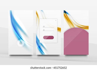 Mobile application interface background, user interface - UI. Smartphone screen mockup gui - wave pattern