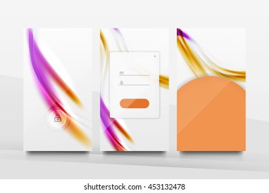 Mobile application interface background, user interface - UI. Smartphone screen mockup gui - wave pattern