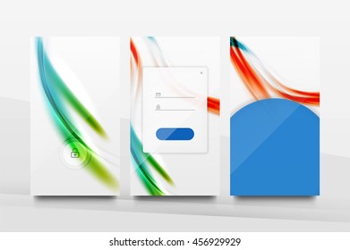 Mobile application interface background, user interface - UI. Smartphone screen mockup gui - wave pattern