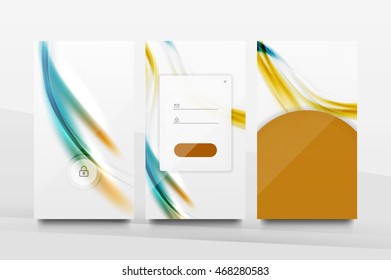 Mobile application interface background, user interface - UI. Smartphone screen mockup gui - wave pattern