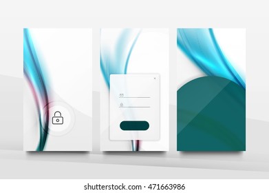 Mobile application interface background, user interface - UI. Smartphone screen mockup gui - wave pattern