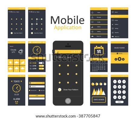 Download Mobile Application Interface Concept Vector Illustration ...