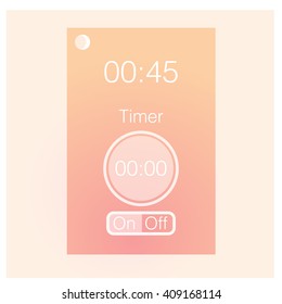 Mobile application interface design timer interface concept. Vector Illustration, eps10, contains transparencies.