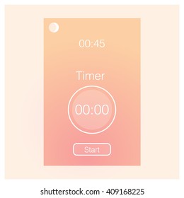 Mobile application interface design timer interface concept. Vector Illustration, eps10, contains transparencies.