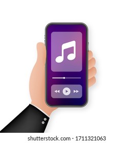 Mobile Application Interface. Music Player. Music app. Vector stock Illustration