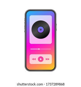 Mobile Application Interface. Music Player. Music app. Vector Illustration.