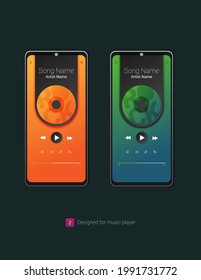 Mobile Application Interface : Music Player : Vector Illustration
