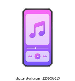 Mobile Application Interface. Music Player. Music app. Vector stock Illustration.