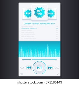 Mobile Application Interface - Music Player - Vector Illustration