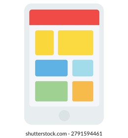 Mobile Application Interface Smartphone Screen User Experience Digital Technology Graphic Element Isolated Vector Illustration Design