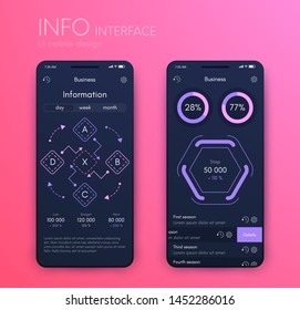 Mobile application interface. Ui design, vector illustration