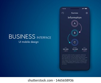 Mobile application interface. Ui design, vector illustration