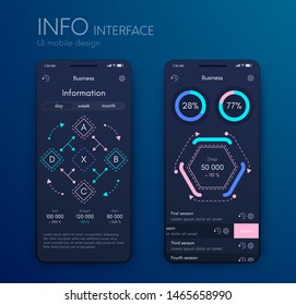 Mobile application interface. Ui design, vector illustration