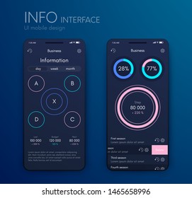 Mobile application interface. Ui design, vector illustration