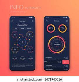 Mobile application interface. Ui design, vector illustration