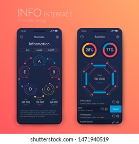 Mobile application interface. Ui design, vector illustration