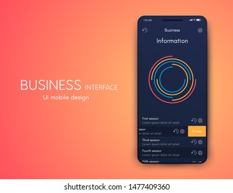 Mobile application interface. Ui design, vector illustration