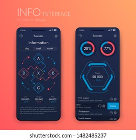 Mobile application interface. Ui design, vector illustration
