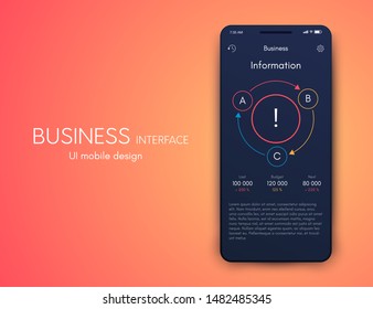 Mobile application interface. Ui design, vector illustration