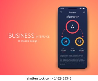 Mobile application interface. Ui design, vector illustration