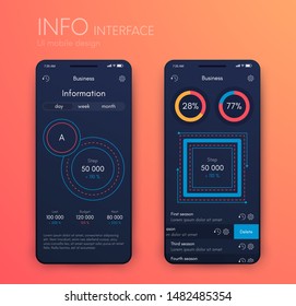 Mobile application interface. Ui design, vector illustration