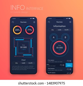 Mobile application interface. Ui design, vector illustration