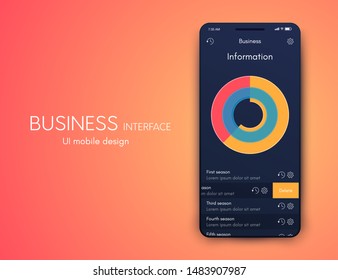 Mobile application interface. Ui design, vector illustration