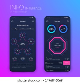 Mobile application interface. Ui design, vector illustration