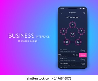 Mobile application interface. Ui design, vector illustration