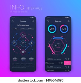 Mobile application interface. Ui design, vector illustration