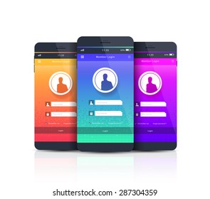 Mobile Application Interface Vector Design