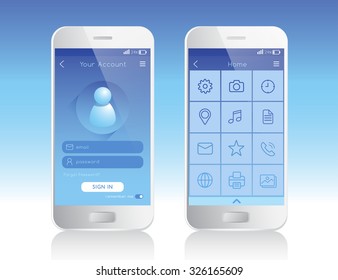 Mobile Application Interface : Vector Illustration
