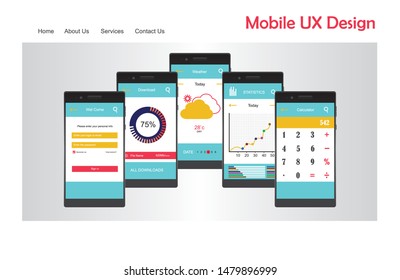 Mobile Application Interface : Mobile Wallpaper : Vector Illustration 