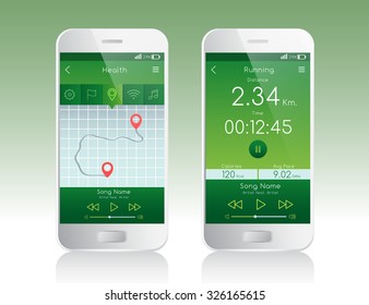 Mobile Application Interface : Workout Application : Vector Illustration