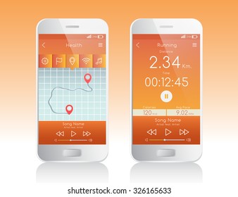 Mobile Application Interface : Workout Application : Vector Illustration
