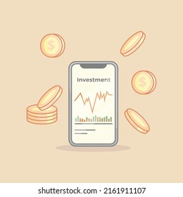 Mobile Application for investment money illustration