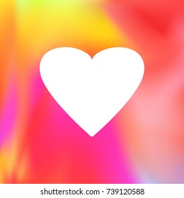 Mobile application like heart shape sign over smooth color halftone background. Icon. Colorful smooth gradient color Background Wallpaper. Heart Love. Vector illustration