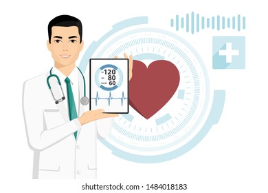 Mobile application for measuring pulse and blood pressure. Digital healthcare