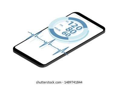 Mobile application for measuring pulse and blood pressure. Digital healthcare