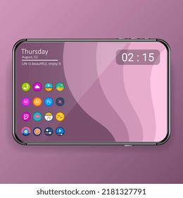 mobile application menu user interface digital realistic tablet phone, vector design illustration