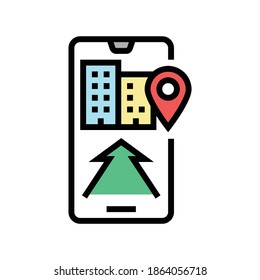 mobile application navigation color icon vector. mobile application navigation sign. isolated symbol illustration