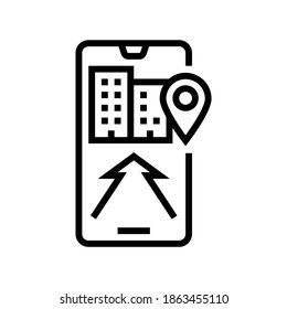 mobile application navigation line icon vector. mobile application navigation sign. isolated contour symbol black illustration