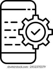 mobile Application Outline vector illustration icon