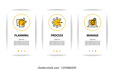 mobile application screen with business icon