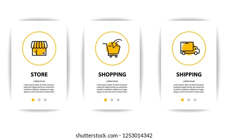 mobile application screen with business icon
