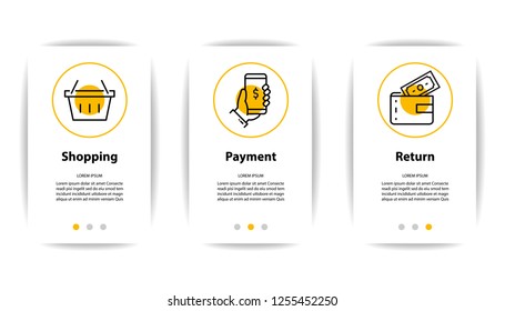 mobile application screen with business icon