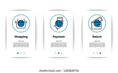 mobile application screen with business icon