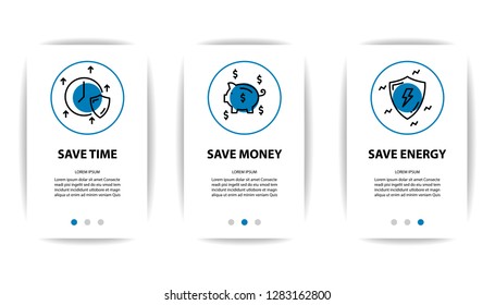 mobile application screen with business icon
