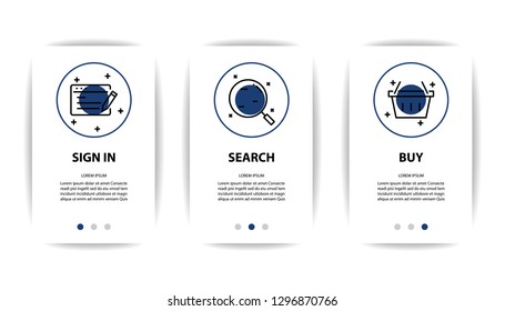 mobile application screen with business icon