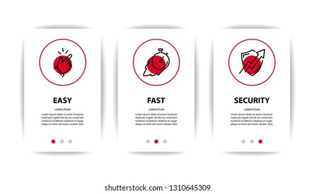 mobile application screen with business icon